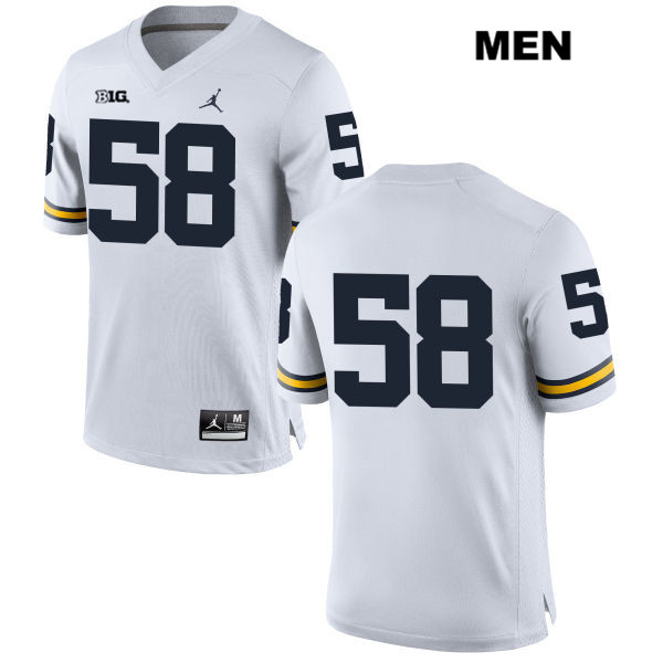 Men's NCAA Michigan Wolverines Alex Kaminski #58 No Name White Jordan Brand Authentic Stitched Football College Jersey TY25P15ME